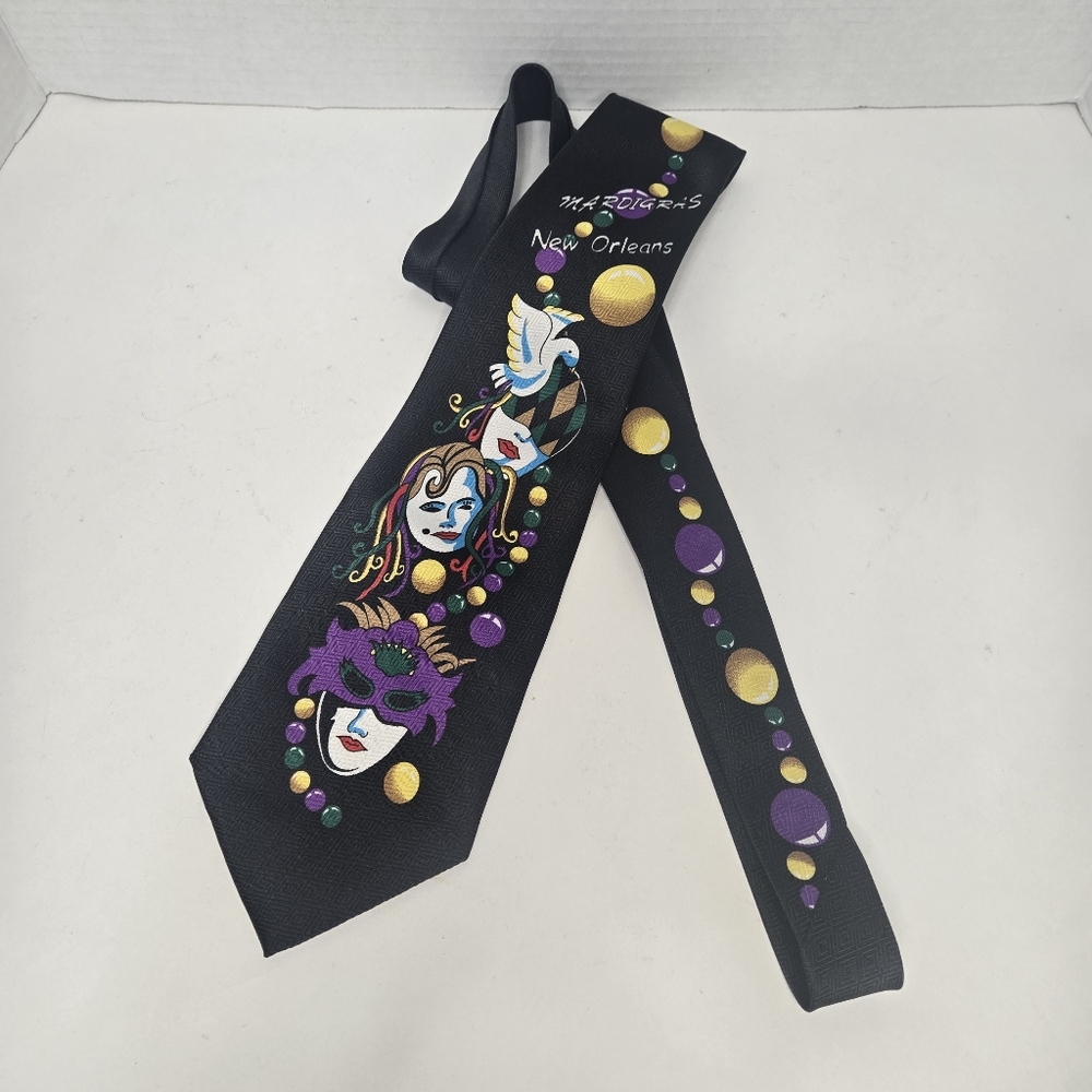 Mardi Gras New Orleans Tie - Brother's Hand Made - Masquerade Beads